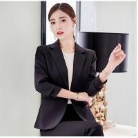 ราคา 2021 Plus New Slim Fashion Designer Autumn Blazer Women Size Top Jacket Sleeve Brand Long Fit Blazer Suit Casual Button Outer (20412351023)