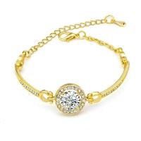 ราคา สร้อยข้อมือผู้หญิงกำไลข้อมือคล่องตัวคริสตัลสีโรสโกลด์แฟชั่นสร้อยข้อมือเพทายทำด้วยมือ (19644538103)