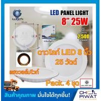 ราคา โคมไฟดาวน์ไลท์ โคมฝังฝ้า ทรงกลม ดาวไลท์ ไฟเพดาน ดาวไลท์แอลอีดี โคมเพดาน ดาวน์ไลท์สลิมแบบฝัง ทรงกลม LED Downlight Slim โคมฝังฝ้า 8 นิ้ว 25 วัตต์ วอร์มไวท์ Pack 4 ชุด (1551350005)