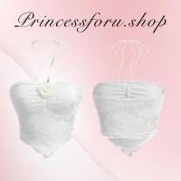 ราคา เสื้อสายเดี่ยว คล้องคอ สีขาว ดอกไม้ แฟชั่นเวียดนาม (21137231716)