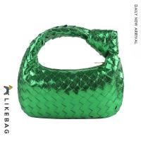 ราคา LIKEBAG ตะกร้าสานมีซิปกระเป๋าสานแท้แฟชั่นหนัง PU กระเป๋าถือทอมือสำหรับผู้หญิง (17204115488)