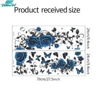 ราคา สติ๊กเกอร์ติดผนังกุหลาบสีน้ำเงิน2ชิ้นสติกเกอร์ศิลปะ DIY เครื่องตกแต่งฝาผนังลายดอกโบตั๋นสำหรับห้องนอนห้องเด็กโรงเรียนอนุบาลตกแต่งผนังเถากุหลาบขนาด9 4X27 5นิ้ว (21338369569)