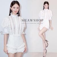 ราคา จั๊มสูท ขาสั้น สีขาว ผ้าฉลุ ชุดออกงาน ชุดไปงาน จั้มสูท ชุดขาว ชุดน่ารักๆ ชุดไปเที่ยว ชุดไปทะเล งานป้าย THE CLASSIC (16931019439)
