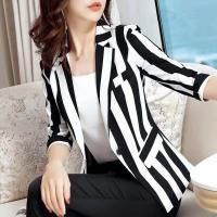 ราคา kiss flower S 5XL เสื้อสูทเบลเซอร์ผู้หญิง เสื้อสูทลายทาง blazer oversize ขนาดใหญ่ เสื้อสูทแขนยาวสาวอวบ เสื้อสูททํางานผู้หญิง oversize เสื้อคลุมสูทผู้หญิงคัวใหญ่ เบลเซอร์แฟชั่นพลัสไซส์ สไตล์เกาหลีหญิง 
