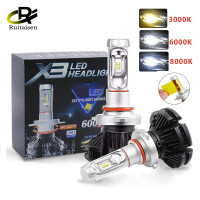 ราคา รถ ZES H4 LED H7 H11 3000K 6000K 8000K HB3 9005 HB4 9006รถ LED ไฟหน้าหลอดไฟ50W 6000LM ไฟหน้าอัตโนมัติ X3 (15760740246)