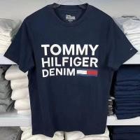 ราคา NEW American new Tommy Hilfiger tommys summer cotton round collar leisure logo printed letters short sleeve T shirt for men and women with money New style (21016039470)