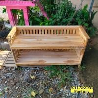 ราคา SLK ชั้นวางรองเท้า2ชั้นไม้สัก ชั้นวางรองเท้า 94 5 36 5 สูง 50 ซม ชั้นเก็บของ งานยังไม่ทำสี Shoe rack (19852302169)