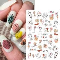 ราคา BEAUTYBIGBANG สติ๊กเกอร์ติดเล็บ Black Abstract Modern Line Star Painting Nail Art Sticker Nails Foils Decals Tips Manicure Decorations (16002920593)