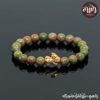 ราคา อาเป่า หินถูกหวย หินยูนาไคต์ Unakite ขนาด 8 มิล ประดับเบบี้ปี่เซียะ เงินแท้ 92 5 ชุปทอง ปี่เซี๊ยะเบบี้ ปี่เซียะเด็ก คัดหิน หินโชคดี กำไลหิน (1403740369)