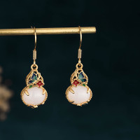 ราคา Her Lab Jewelry ต่างหูแบบโบราณทำจากหยกหยกเทียมแบบฝังเคลือบสีทองเคลือบฟันเย็นแบบอุปกรณ์ตกแต่งงานเทศกาลขายส่ง (19357408561)