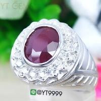 ราคา แหวนทับทิม แหวนเงินแท้ ชุบทองคำขาว พลอยทับทิมแท้ YTG 1509 (16282627201)
