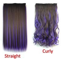 ราคา สังเคราะห์5คลิปต่อผม24นิ้วยาวตรงผม20นิ้วยาวหยิกวิกผมสีดำสีน้ำตาลไฮไลท์สีชมพูสีฟ้าสีเขียว (16397351390)