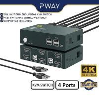 ราคา KVM Switch HDMI 2 0 Switch Splitter HD 4K 60Hz 2 Group 2 In 2 Out 4 Port With 4 USB Hub For PC Macbook Laptop Dual Display (19086299908)