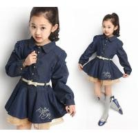 ราคา ชุดเด็ก เดรสยีนส์แขนยาว แต่งระบายผ้าลูกไม้สีครีม (7616429085)