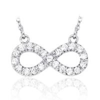 ราคา สร้อยคอเงินแท้ 925 Silver Jewelry ประดับเพชร CZ รุ่น SP2063 เคลือบทองคำขาว (12556367628)