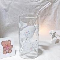 ราคา Sanrio อนิเมะ Cinnamoroll แก้วน้ำการ์ตูน Kawaii ทนความร้อนได้โปร่งใสนมแก้วกาแฟน้ำผลไม้แก้วน้ำของขวัญเด็ก (20239578929)