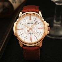 ราคา แฟชั่น YAZOLE นาฬิกาผู้ชายนาฬิกาแก้วผู้ชายสีฟ้ากันน้ำนาฬิกาข้อมือหรูหราหนังโรมัน Relogio Masculino (19202538523)