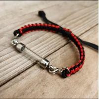 ราคา BR สร้อยข้อมือเชือกพร้อม หลอดตะกรุด สีแดง สายเชือกข้อมือปรับได้ สายข้อมือพร้อมหลอดตะกรุด (19148885268)