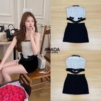 ราคา ARADA ARD019 ชุดเซต 2 ชิ้น เสื้อเกาะอกผ้าทวิส แมทช์กับ กระโปรงสั้นสีดำ (21314380316)
