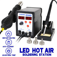 ราคา ปืนลมร้อน858D เครื่องเป่าลมร้อน หัวแร้งบัดกรีรุ่น 2 ใน 1เครื่องเป่าลมร้อนระบบดิจิตอ สถานีเชื่อมปืนลมร้อน เครื่องเป่าลมร้อนบัดกรี เครื่องเป่าลมร้อน มีการรับประกัน Hot Air Blower Welding Repair Tools (2