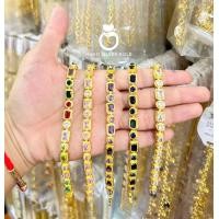 ราคา สร้อยข้อมือ B267 ประดับพลอย ตัดไซส์ฟรี ชุบทอง สร้อยข้อมือพลอย สร้อยข้อมือทับทิม สร้อยข้อมือ ทองไมครอน (18733179394)