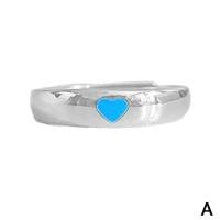 ราคา Love Heart Shape Luminous Ring Opening Adjustable Ring Friendship INS Style Fit Girlfriend Ring Gift For Couples Z5E3 (20808132079)