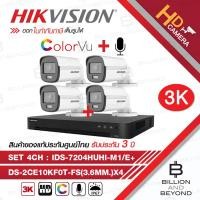 ราคา SET HIKVISION HD 4CH 5MP ColorVu DS 2CE10KF0T FS เลือกเลนส์ได้ iDS 7204HUHI M1 E 4CH Built in Mic IR 20 M BY BILLION AND BEYOND SHOP (10952870136)