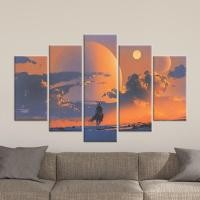 ราคา ศิลปะบนผนังห้องนั่งเล่นการตกแต่งผ้าใบผ้าใบศิลปะติดผนังพิมพ์ม้าศิลปะบนผนังกำแพงโลก Abtsractผ้าใบร่วมสมัยของขวัญผ้าใบนามธรรม5ชิ้นภายในกรอบไม้หรือไร้กรอบ หรือสีดำอะลูมินัมอัลลอยกรอบ (21328818550)