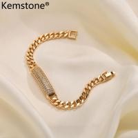 ราคา Kemstone กำไลข้อมือผู้หญิงรูปหัวใจเพทายทองแดงชุบทองสร้อยข้อมือของขวัญเครื่องประดับ (21079275746)