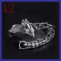 ราคา LIKT กำไลเงินแท้ของผู้ชายสร้อยข้อมือหัวมังกรย้อนยุคสร้อยข้อมือฮิปฮอปพังค์ที่โอ้อวดสร้อยข้อมือผู้ชายเท่ๆสามารถเป็นเครื่องรางที่มีชื่อเสียงได้จริง (19819546581)