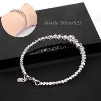 ราคา กำไลเงินแท้ 92 5 Italy Beads ชุบโรเดียม (19760073359)