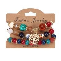 ราคา ชุดสร้อยข้อมือลูกปัดแก้วลายแฟชั่น3ชิ้นสำหรับผู้หญิงเครื่องประดับ DIY สำหรับต้นไม้แห่งชีวิตเสน่ห์ลูกปัด (20016520437)