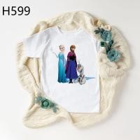 ราคา Frozen Cartoon Print Girls White Shirt Summer Short Sleeve Tshirt Frozen Graphic T Shirt Fashion Clothes Wear (15115185519)
