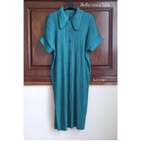 ราคา ใหม่ สีแดงรับตรุษจีน 2MUAY รุ่น GJO2087 COLLAR BUTTON FRONT PLEAT DRESS เดรสอัดพลีทงานคุณภาพ 9สี FREE SIZE (10767501469)
