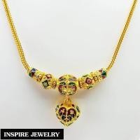 ราคา Inspire Jewelry สร้อยคอทองสังวาลย์ ลายสี่เสา ลงยาคุณภาพ ห้อยหัวใจ หุ้มทองแท้ 100 24K สวยหรู น้ำหนัก 1 บาท พร้อมถุงกำมะหยี่ (116688010)