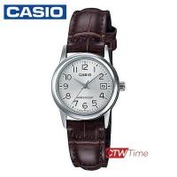 ราคา Casio Standard นาฬิกาข้อมือผู้หญิง สายหนัง รุ่น LTP V002L 7B2UDF สีเงิน (191856306)