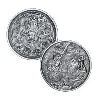 ราคา เหรียญมังกรเขียว เหรียญเงินโบราณของตกแต่งสร้างสรรค์เหรียญที่ระลึกรูปสัตว์ปีนักษัตรเหรียญนำโชคโลหะแบบนูน (10691173240)