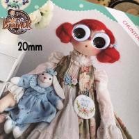 ราคา 20mm 6 คู่ 12 ดวงตา ตากลิ้ง กลม ตากลมกลิ้ง ตาตุ๊กตา แบบแปะ ขนาด 20 มิล จำนวน 12 ดวงตา (9932993618)