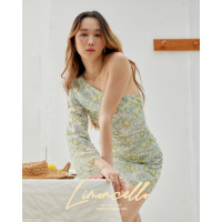 ราคา bysasi Sorrento one shoulder dress เดรสไหล่เดี่ยวสั้นตัดต่อเอวลายเลมอน Pre order 7 Day SSSS2370006 (19009491275)
