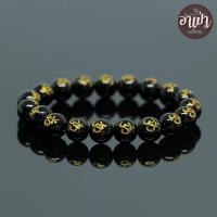ราคา อาเป่า หินนิลดำ แกะสลักลายสัญลักษณ์โอม Onyx ขนาด 10 มิล คัดหิน หินนิลกาฬ กำไลหินสี กำไลหินนำโชค หินสีดำ หินโอม หินมงคล สร้อยข้อมือ (529180403)
