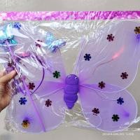 ราคา เซ็ต 3 ชิ้น เด็ก 3 6 ปี ปีกผีเสื้อมีไฟ ที่คาดผม คฑานางฟ้า ปีกนางฟ้า ปีกเทวดา ปีกผ้าใยบัว ผ้าใยบัว เทวดา นางฟ้า แฟนซี angel butterfly wing m24 (19471469522)