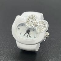 ราคา ขายดีนาฬิกาแหวนเพชรหุ้มเพชรที่เรียบง่ายประดับมือผู้หญิงโบว์น่ารักหน้าปัดสีขาว (21341861670)