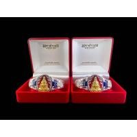 ราคา กำไลพญาครุฑ เนื้อเงินลงยาราชาวดีองค์ทองคำ รุ่นมหาอำนาจมหาบารมี เนื้อเงิน องค์ทองคำแท้ หลวงพ่อเอื้อน วัดวังแดงใต้ ปี2558 (21333980034)