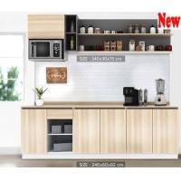 ราคา SHOP NBL เคาน์เตอร์ครัว OLIVIA 240 Cm MODEL OL 240 E ดีไซน์สวยหรู สไตล์เกาหลี 5 ประตูบานเปิด 1 บานเปิดบน สินค้ายอดนิยมขายดี แข็งแรงทนทาน ขนาด 240x60x82 Cm (14927809700)
