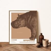 ราคา Bauhaus Gorilla Zebra Tiger Hippo Rhino Lion Elephant Flamingo Giraffe Kids Room Decoration Wildlife Poster (19894259679)