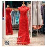 ราคา ชุดยกน้ำชา ชุดกี่เพ้าประยุกต์ผ้าลูกไม้เนื้อดี ซับในซาติน ชุดกี่เพ้าสวยๆ แบบยาวชุดกี่เพ้าแบบยาว ชุดกี่เพ้าคนอ้วน KPL010 RED แดง (19499612054)