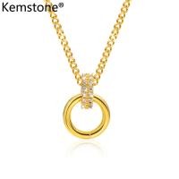 ราคา Kemstone เครื่องประดับจี้สร้อยคอทองเคประดับเพชรสวิสชุบทอง (16873647412)