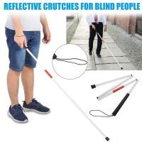 ราคา Aluminum Folding Cane Reflective Blind Walking Stick Crutch Cane Walker Tool (15395761604)