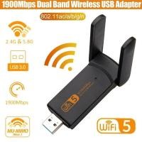 ราคา 1900Mbps USB Wifi อะแดปเตอร์ 2 4Ghz 5 8Ghz Dual Band Wi Fi USB Dongle AC การ์ดเครือข่าย USB 3 0 เสาอากาศ Wifi 802 11ac b g n (1818320279)
