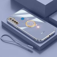 ราคา AnDyH Ultra Thin Silicone Phone Case For OPPO Realme 5 Pro 5i 5S 6i C3 Realme Narzo 10 20A Deluxe Fall Protection Gold Band with Clock Ring and Free Lanyard (17689360008)
